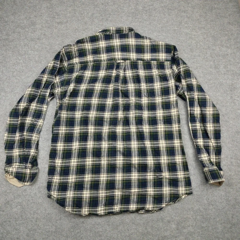 Woolrich Flannel Shirt Mens Medium Blue Plaid Cotton Long Sleeve Button‎ Casual